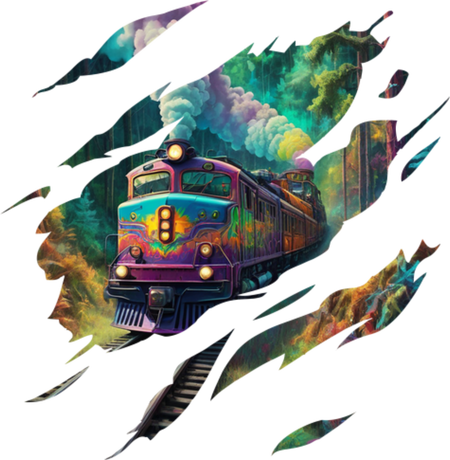 Nadruk Kolorowy pociąg - Przód