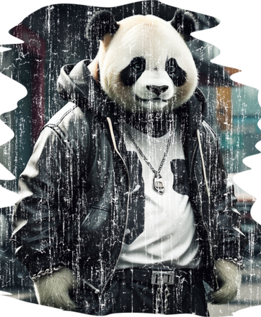 Nadruk Gangsta Panda - Przód